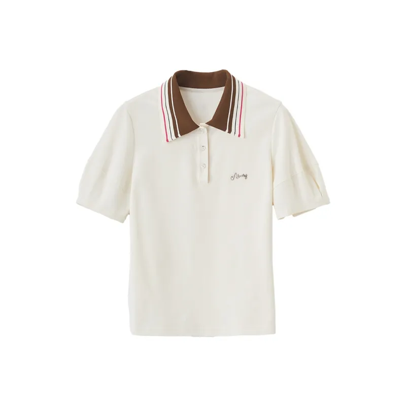 XIANGYING T Shirt Women's Beige-0