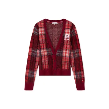 Tommy Hilfiger Cardigan Women's Red Plaid