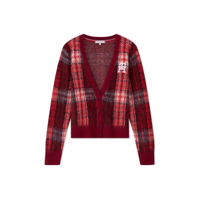 Tommy Hilfiger Cardigan Women's Red Plaid-0