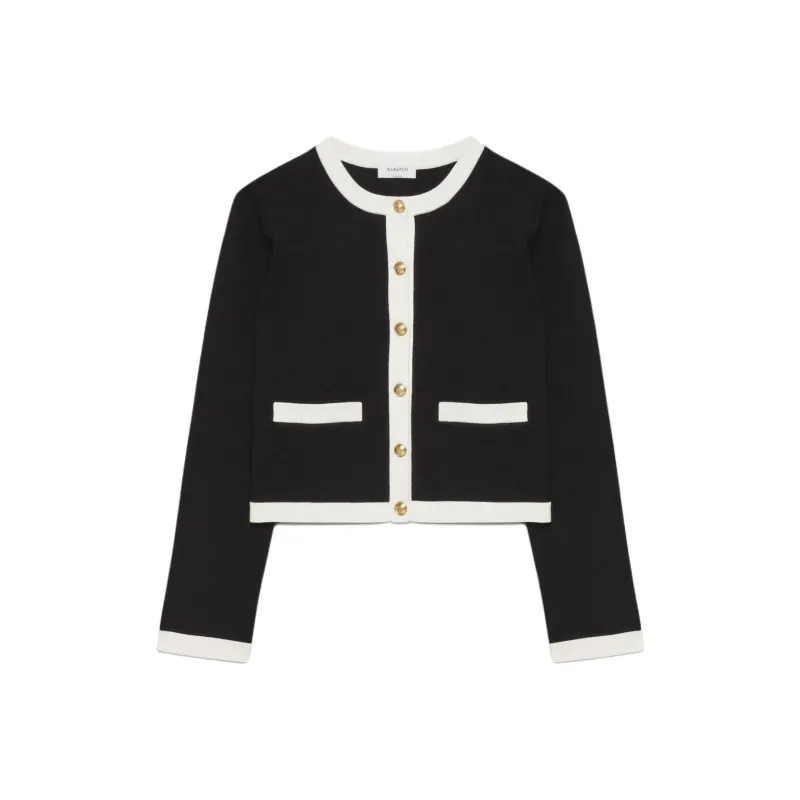 ARITZIA FW24 Babaton Approach Cardigan Knitwear Women's Black Light Birch/Black Light Birch Wood Color-0