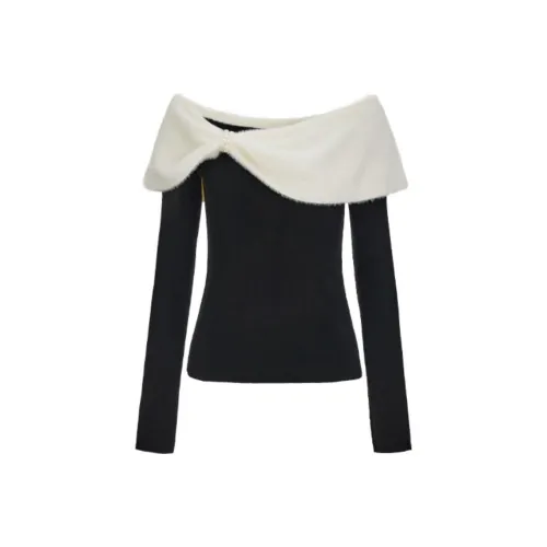 TAMMY TANGS 블랙 화이트 여성 니트웨어