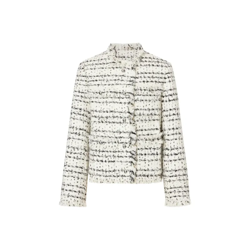 MOCO Jacket Women's Black White Texture Color-0