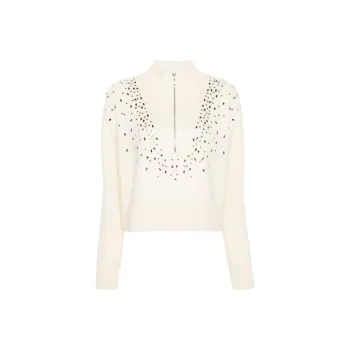 PINKO Bombay Embellished Half Zipped Jumper