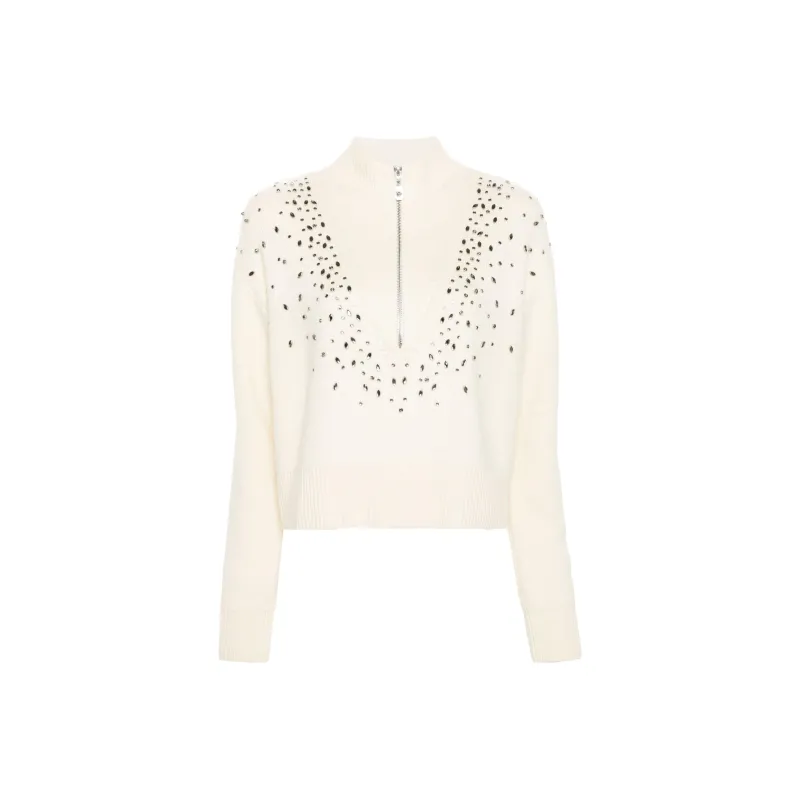 PINKO Bombay Embellished Half Zipped Jumper-0