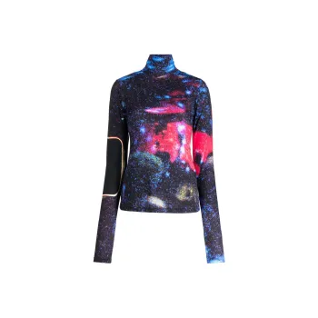 MM6 Maison Margiela Space-print High-neck Top