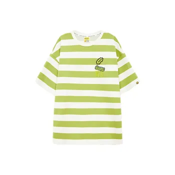 B.Duck T Shirts Women's Pink Green Stripes