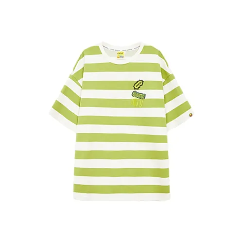 B.Duck T Shirts Women's Pink Green Stripes
