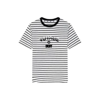 DKNY T Shirt Women's White Stripes