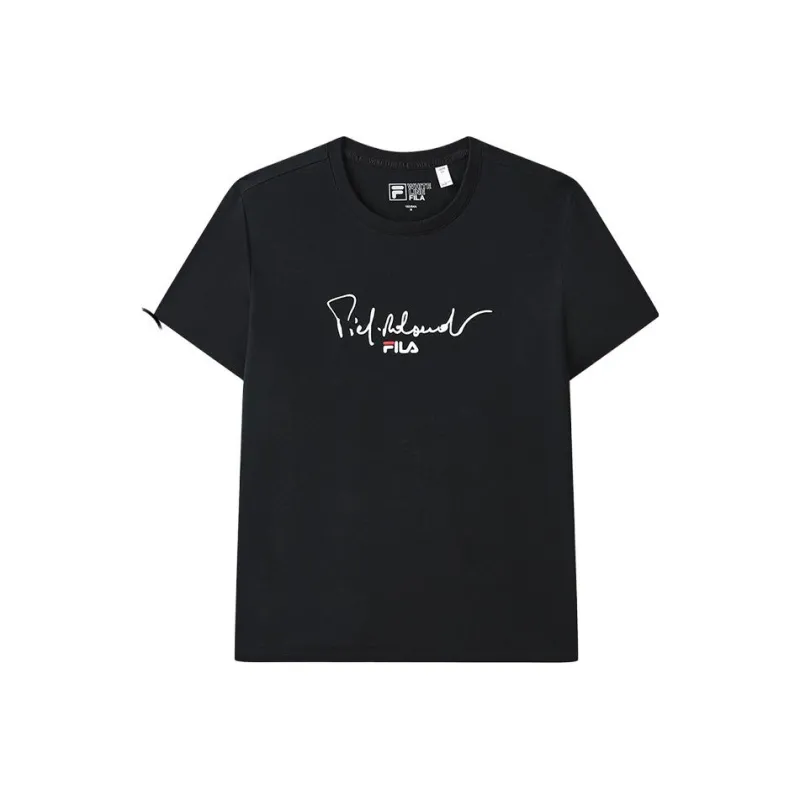 FILA Drop Shoulder Sleeve T Shirt Women's Jet Black-0