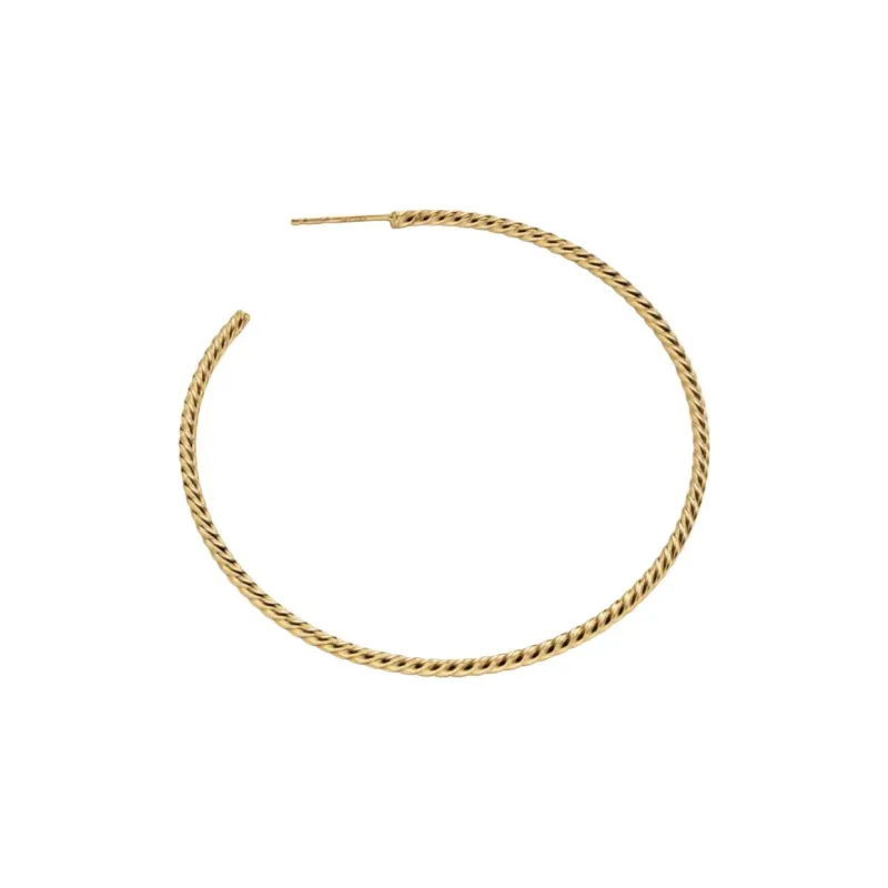 David Yurman 18K Yellow Gold Cablespira® Hoop Earrings-1