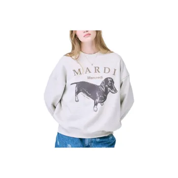 MARDI MERCREDI FW24 SWEATSHIRT DDANJI_OATMEAL BEIGE Sweatshirt Korean Style Women's Oat Beige
