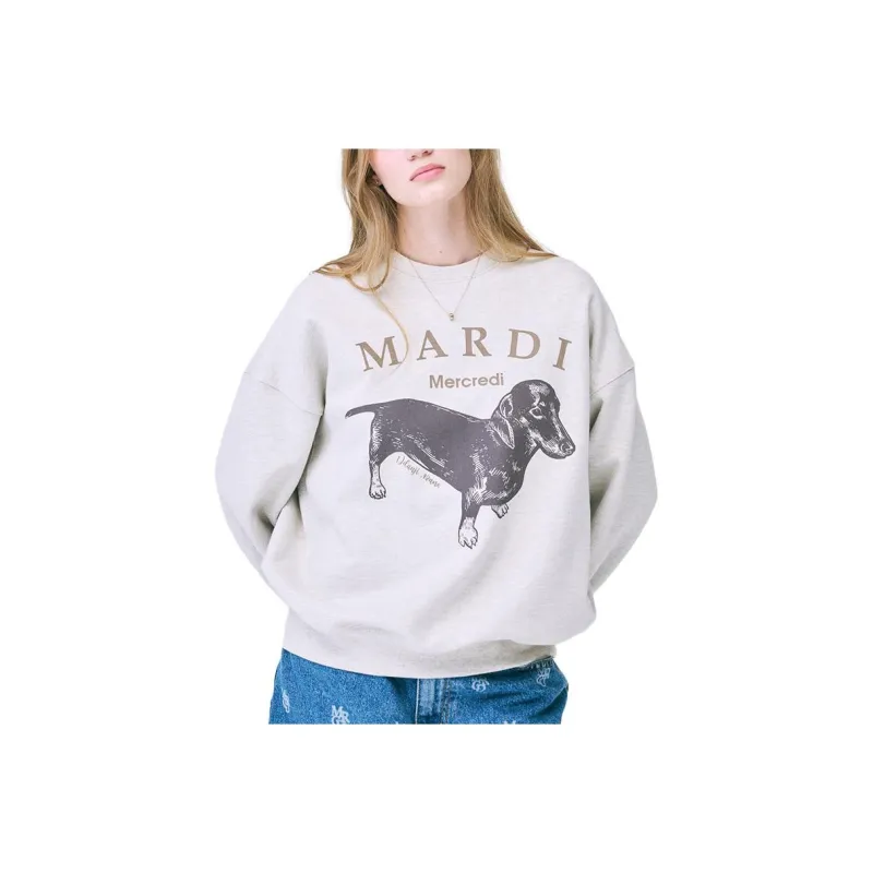 MARDI MERCREDI FW24 SWEATSHIRT DDANJI_OATMEAL BEIGE Sweatshirt Korean Style Women's Oat Beige-0