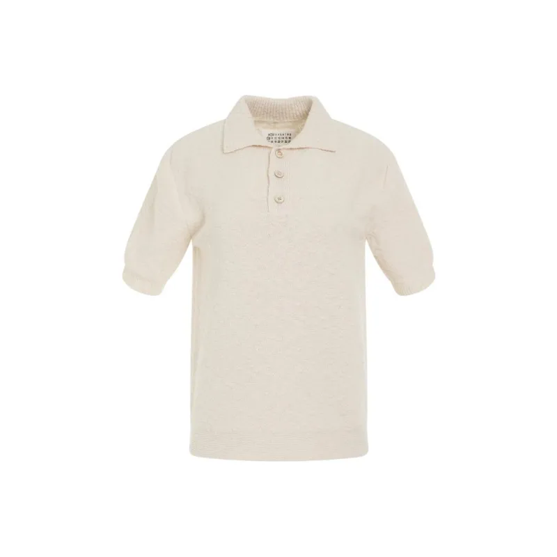 Maison Margiela Short Sleeved Knitted Polo Shirt-0