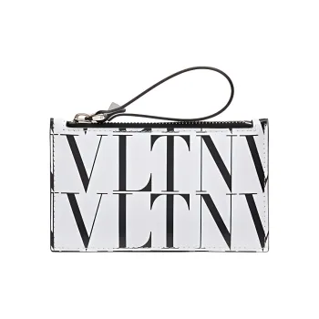 Valentino Calfskin Card Holder Card Holder Men's White