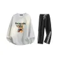 White Gray+Black Pants