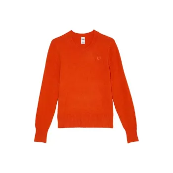 Victoria's Secret PINK Collegiate Knit Crewneck Sweater / Guard Knitwear Women's Orange