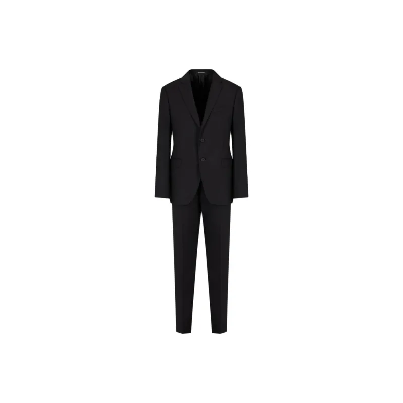 EMPORIO ARMANI Single breasted Suit In Virgin wool Two way Stretch Canvas-0