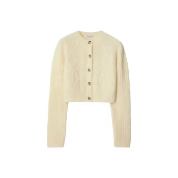 Burberry Cropped Aran knit Cardigan