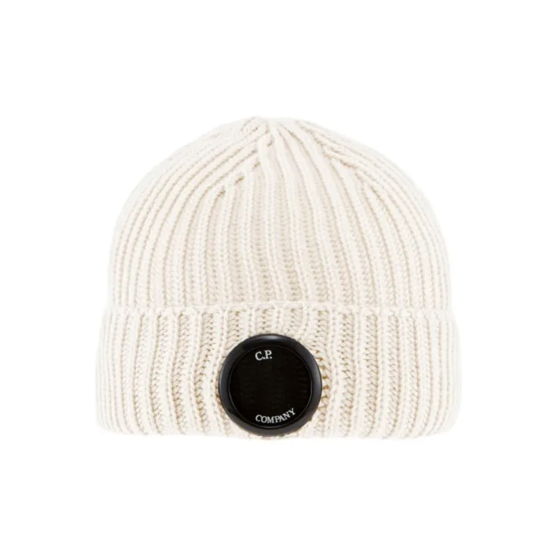C.P.Company Wool Beanies Unisex Ecru-4