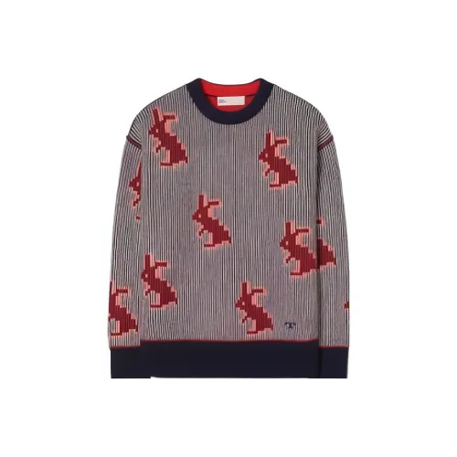 TORY BURCH SS23 CNY Of Rabbit Cashmere Sweaters Women's Marine Blue