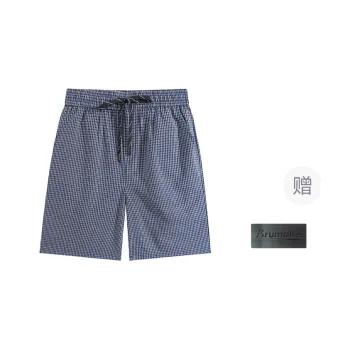 BRUMAIRE Casual Shorts Unisex Navy Blue Comes With Brooch