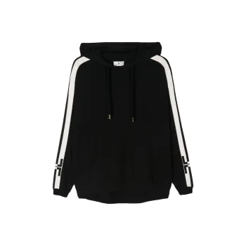 Elisabetta Franchi Logo Banded Hooded Sweatshirt