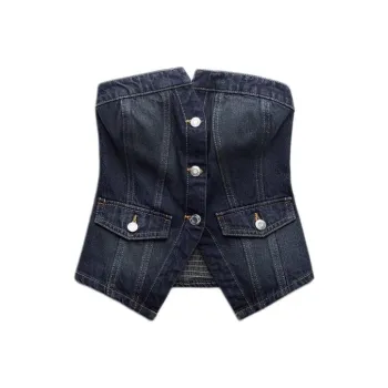 ZARA Strapless Top Women's Blue