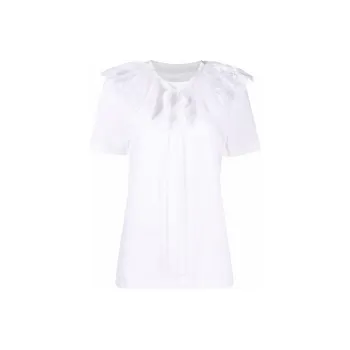 Patou Laced Detail Tie Neck Top