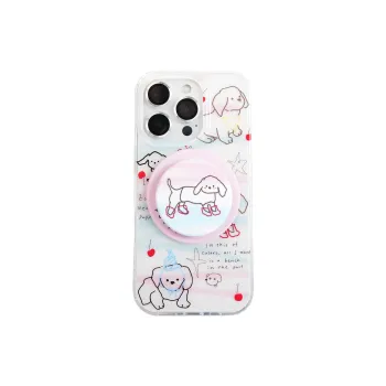 Sopi Acrylic Material Blue Pink Maltese Phone Cases Compatible With IPhone 16/15 Pro Max/Apple 13/14 Pro/Max