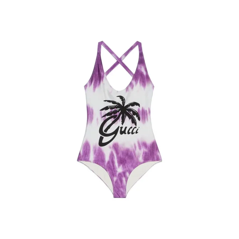GUCCI Tie-dye Lycra Bodysuit Purple-0