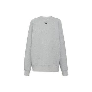 PRADA Logo Plaque Jumper Grey