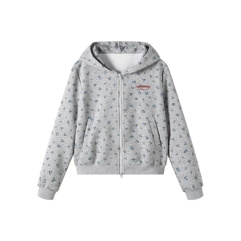 PAZZO Sweetie Preppy Style Versatile Hoodie Women's Light Gray-0