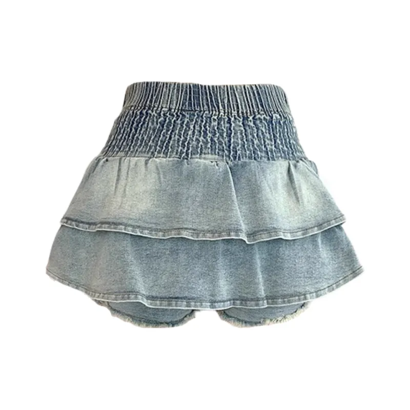 ARIADNAW STUDIO Denim Short Skirts Women's Blue-1