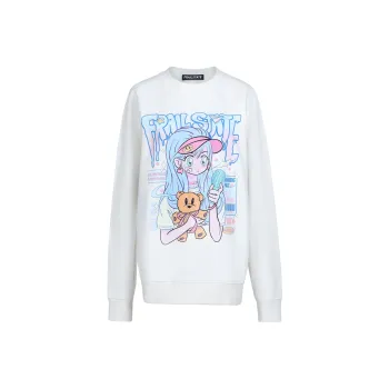FRAIL STATE Crew Neck Loose Fit Sweatshirt Women's White