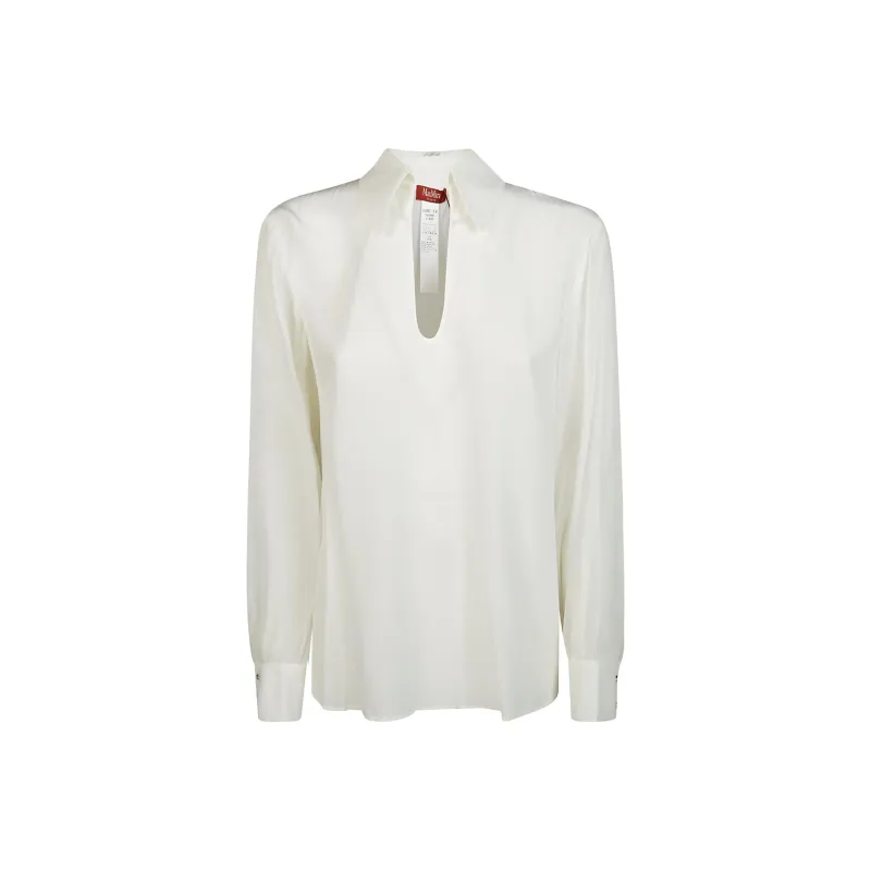 MaxMara Studio Pussy Bow Long Sleeved Top-0