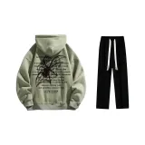 Clothing Sets (Moss Green Sweatshirt+Black Casual Pants)