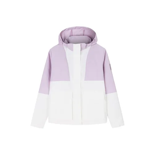Anta Jackets Coats Women's Papyrus White/Wisteria Purple