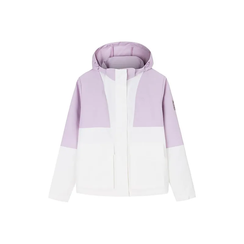 Anta Jackets Coats Women's Papyrus White/Wisteria Purple-0