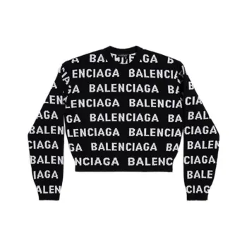 Balenciaga Logo Intarsia Knit Crewneck Jumper