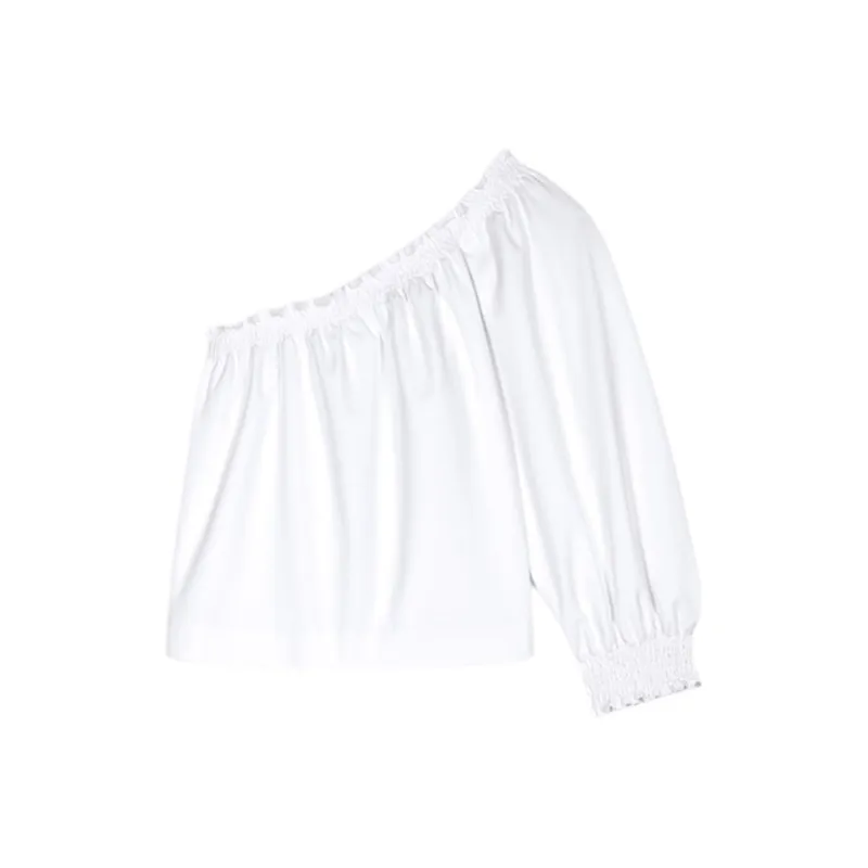 Maje One-shoulder Cotton Blouse-0