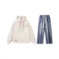 Set (Khaki Top+Dark Blue Jeans)