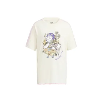Adidas Neo Drop Shoulder Sleeve T Shirt Women's Beige