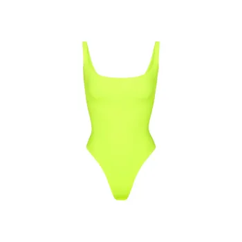 SKIMS FITS EVERYBODY SQUARE NECK BODYSUIT Bodysuits Women's Green Highlighter/Green Neon Pen