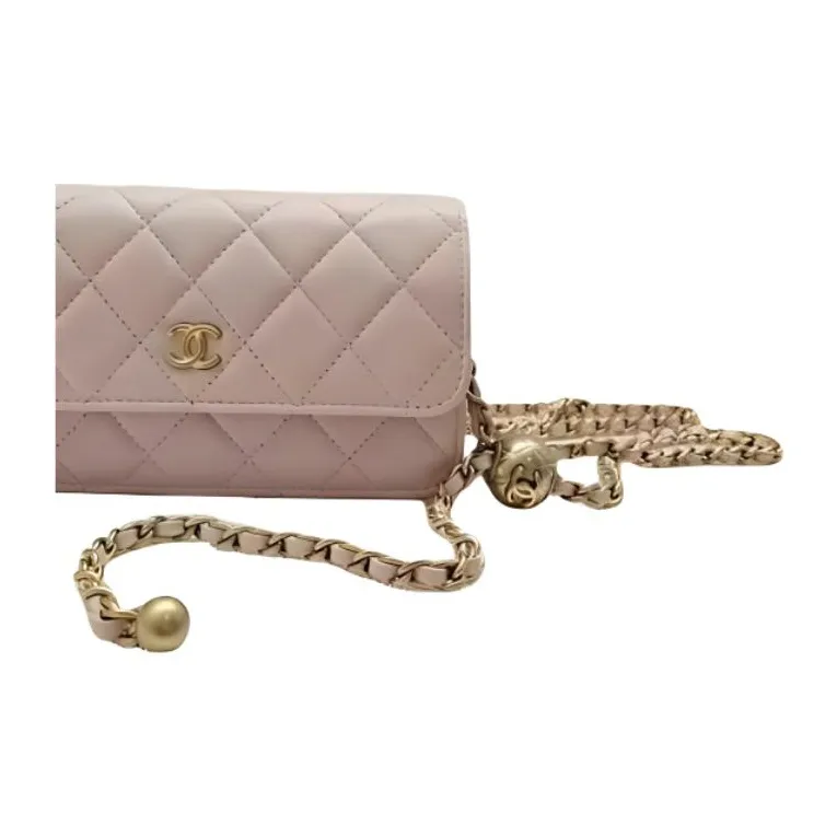 CHANEL WOC Sheepskin Shoulder Bag, Crossbody Bag Women's Pink-3