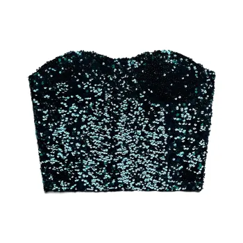 ZARA Strapless Tops Women's Green