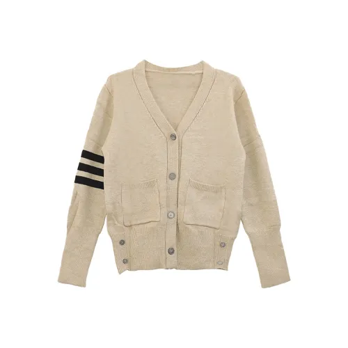 SUNSUNTOWN Cardigan Coats Women's Khaki