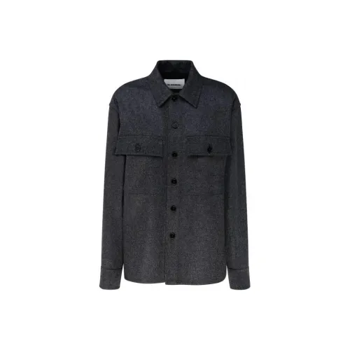 JIL SANDER + Mélange Flannel Overshirt