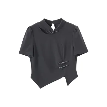 XIANGYING T Shirt Women's Dark Gray