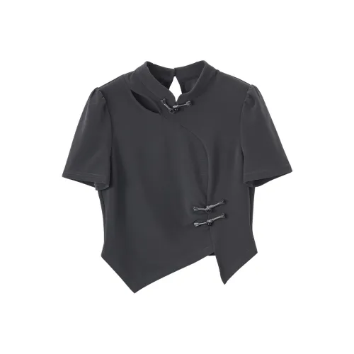 XIANGYING T Shirt Women's Dark Gray