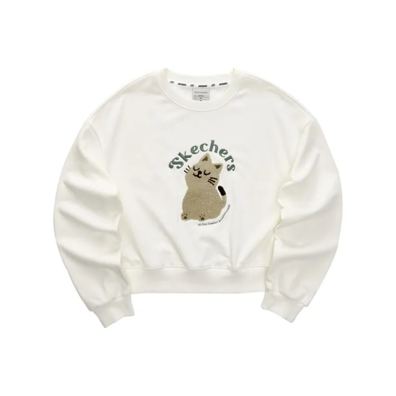 Skechers Colorful Sweatshirts Women's Marshmallow White/0074-0
